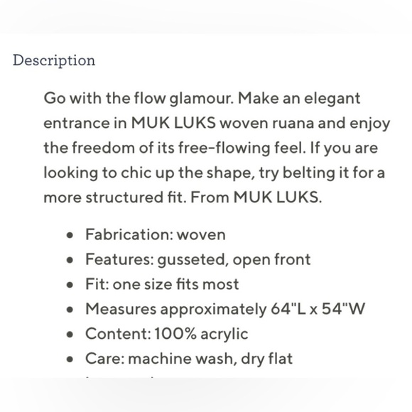 MUK LUKS PONCHO - Picture 6 of 6